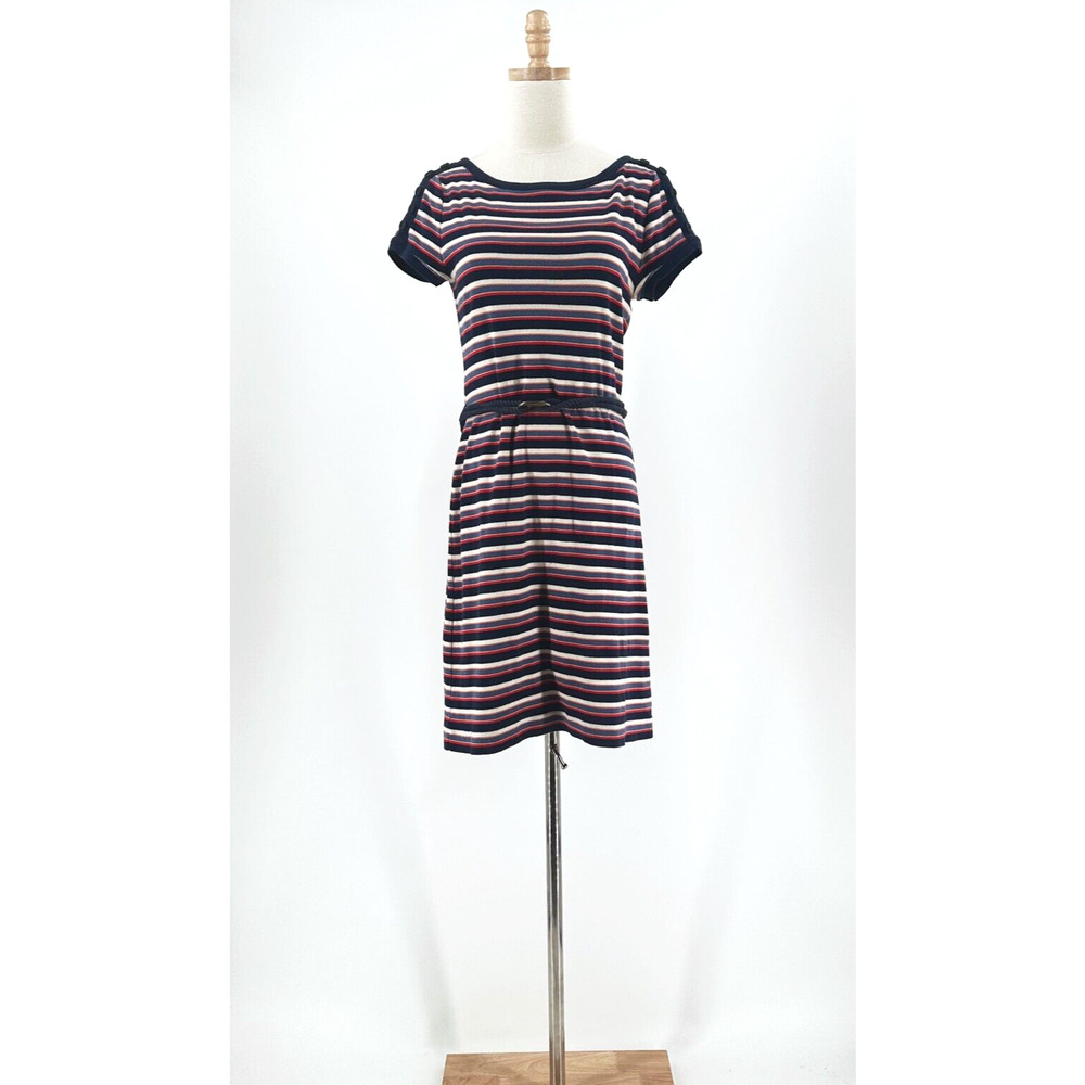VTG Ralph Lauren Jean Co Striped Knit Dress PM Nautical Preppy‎ Old Money Retro